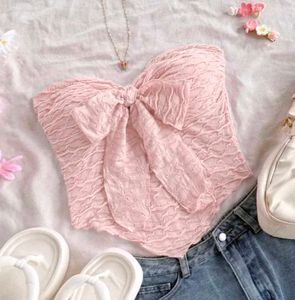 Baby Pink Colour T Korean Tube Top