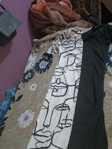 Abstract Face Print Dress