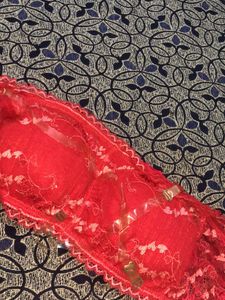 Red Lace Strapless Bra