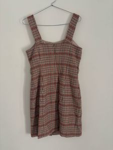 Korean Plaid Button-Front Mini Dress