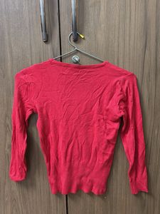 Red Knit Top