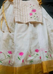 Beautiful Cotton Tissue Top And Skirt