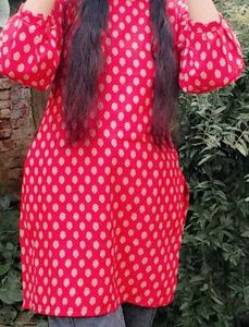 Red Printed Kurta