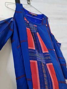Blue Cold Shoulder Top