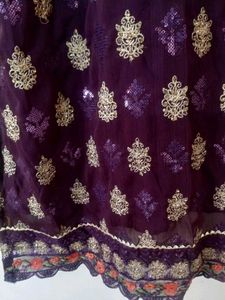 Purple Embellished Kurta With Full Gear Plazo💓
