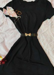 Shimmery Black Bodycon Dress For Women🎀
