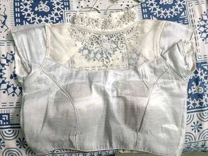 Pearl Work High Neck Blouse