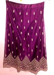 Wine Purple Sharara Lehenga Choli With Dupatta
