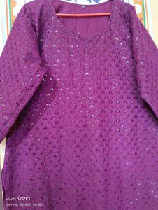 Combo 2 Type Kurti Purpal 💜and Yellow 💛