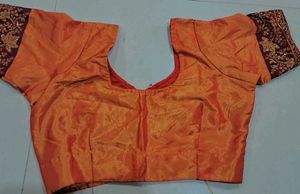 Elegant Orange and maroon  Embroidered Saree