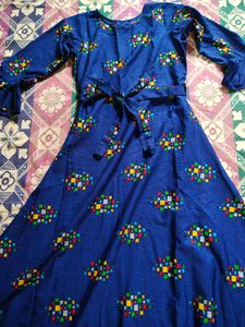 Blue Printed Maxi Dress
