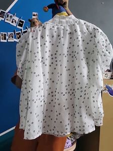 Vintage White Circle Print Dress