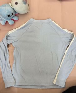 Light Blue Striped Top