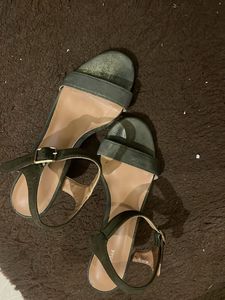 Olive Green Heeled Sandals