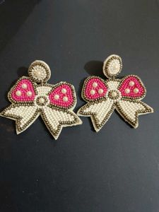 Cute Bow Beaded Earrings