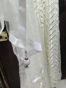 Elegant Off-White Embroidered Anarkali