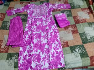 pink kurti set