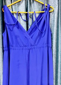 blue one piece party wear dress