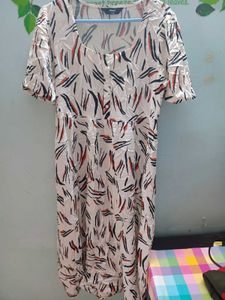 Abstract Print Midi Dress