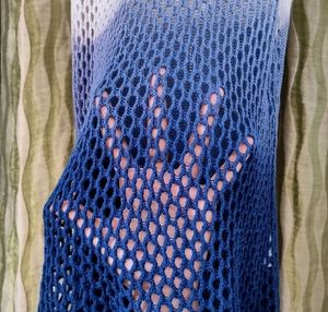 Vero Moda White &amp; Blue Ombre-dyed Y2K Top ❤️