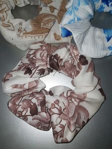 Handmade fabric hair scrunchies