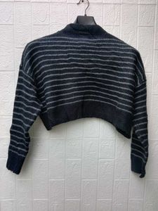 New with tag Pinterest Striped Cropped Sweater