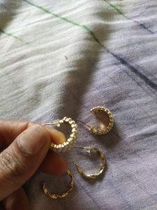 Combo Gold Colour Hoop Earrings