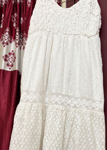 White Lace Tiered Dress