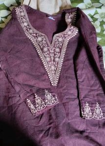 Embroidered Kurti and Pant Set