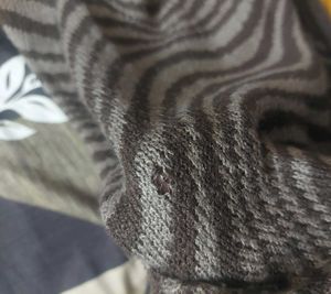 H&amp;M Brown Wave Knit Mini Dress