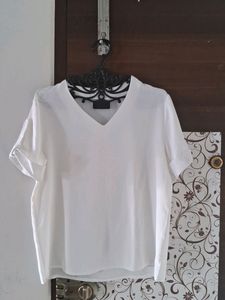 V Neck Off-white Korean Top