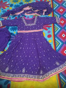 Purple Embellished Salwar Kameez