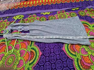 Elegant Grey Halter bckless dress