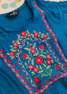 Blue Maternity Anarkali Kurta