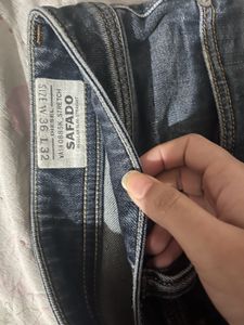 greyish blue denim jeans