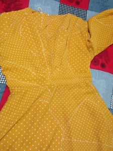 Vintage Mustard Polka Dot Dress