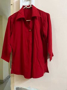 Formal Red Shirt For Women📍