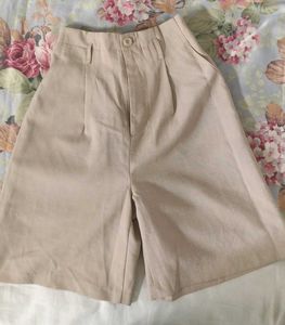 Beige Culottes Shorts