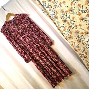 Boho Floral Print Maxi Gown