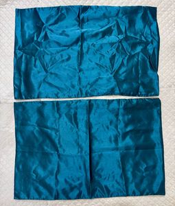 Teal Satin Fabric Pillow Covers