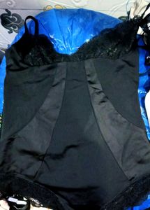 Black Single Stap Bodysuit Lace Gothic New