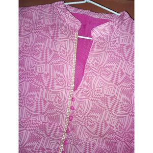 PINK A-LINE KURTI