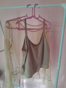 Sheer Mesh Top &amp; Cami Set