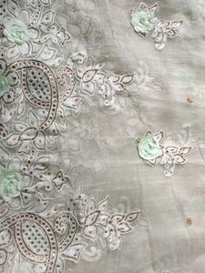 Elegant Studded Light Green Saree With Borders