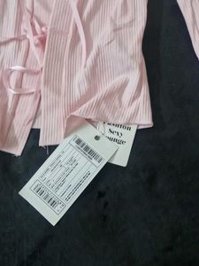 Pink Lace Trim Long Sleeve Top