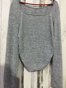 Savana Gray Ribbed Top