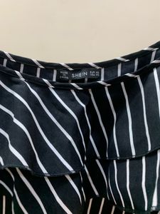 Shein Black&amp;white Strips top