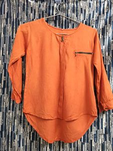 Orange Long Sleeve Top