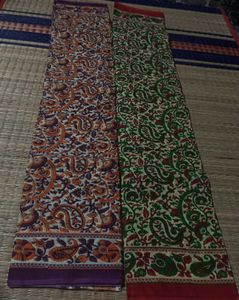 100% Combo Of Two New Bagru Mul Cotton saree