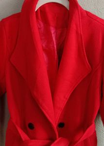 Bright red overcoat